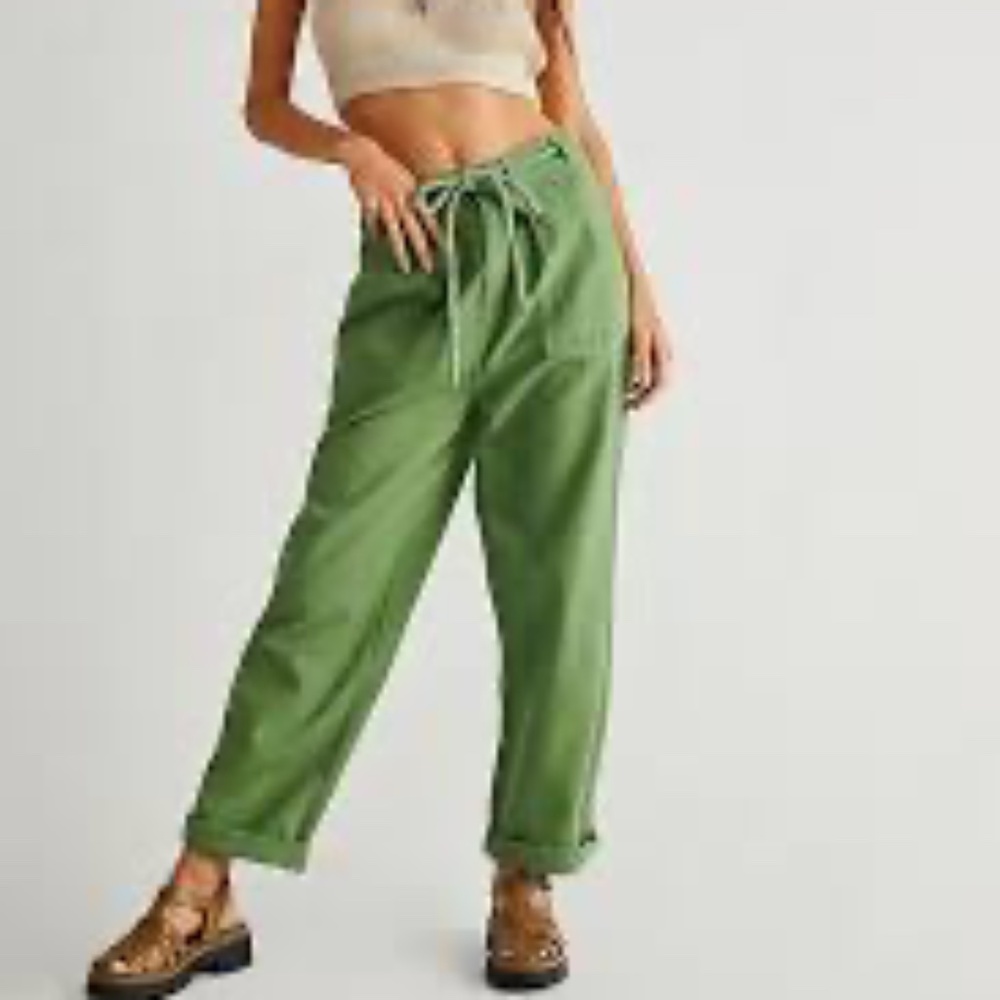 Free People by Anthro Lights Down Rolled Straight Leg Pants